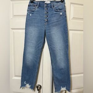 Abercrombie & Fitch High Rise Ankle Straight Jeans
